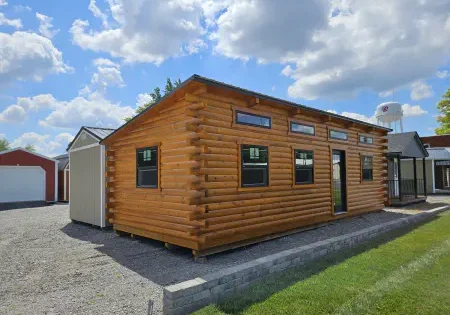 12x32 Studio Solid Log Cabin1